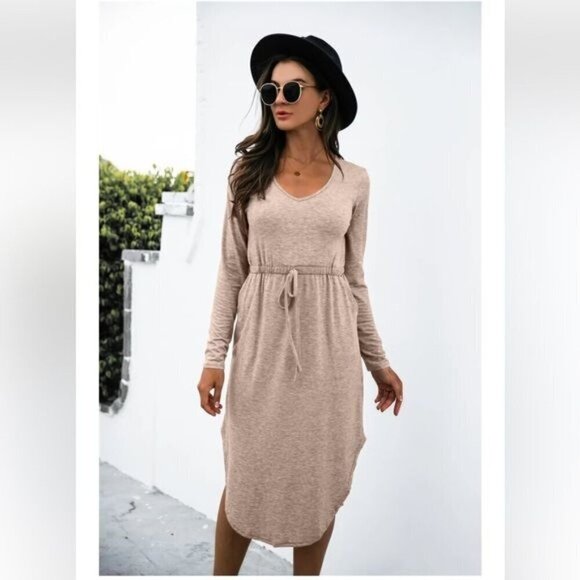 Anna Kaci ANALIA MINI DRESS Tan Size Small - Picture 12 of 14